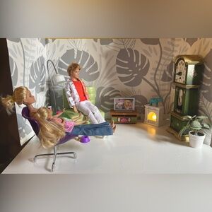Barbie Ken and Chelsea Chillin in the Living Room